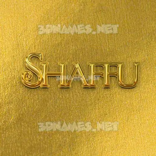 shaffu in All Gold style - 3D name wallpaper