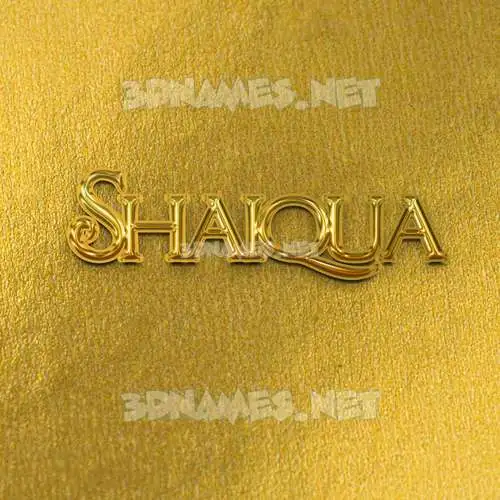 shaiqua in All Gold style - 3D name wallpaper