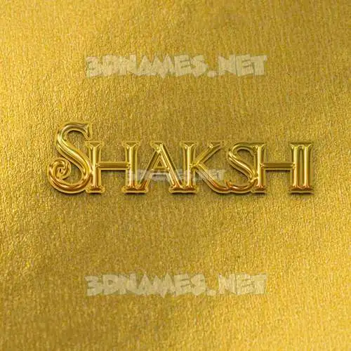 shakshi in All Gold style - 3D name wallpaper