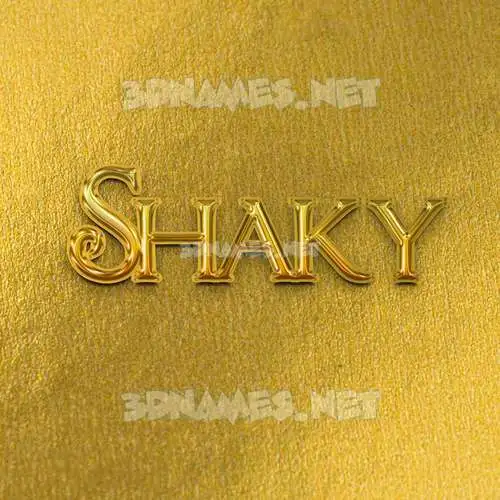 shaky in All Gold style - 3D name wallpaper shaky in All Gold style - 3D name wallpaper