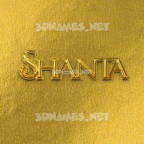 shanta in All Gold style - 3D name wallpaper