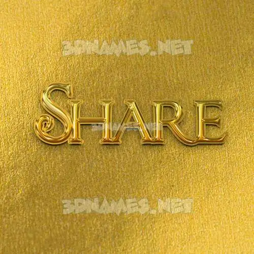 share in All Gold style - 3D name wallpaper