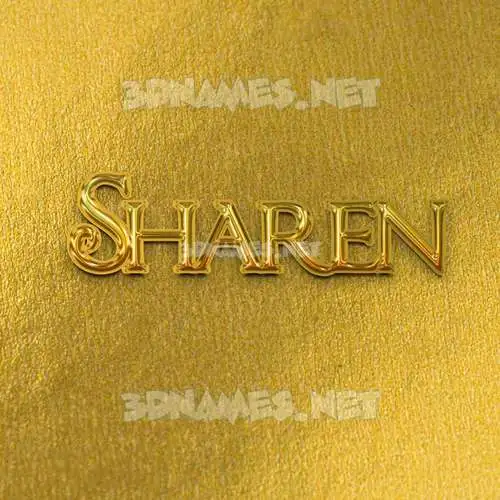 sharen in All Gold style - 3D name wallpaper