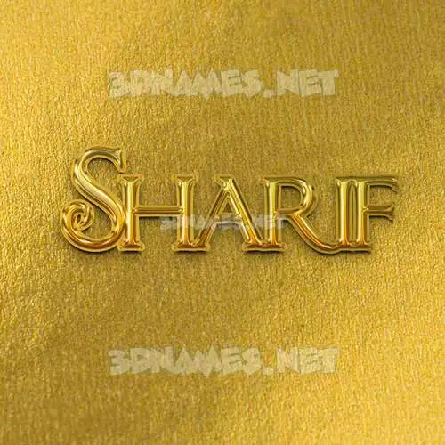 sharif in All Gold style - 3D name wallpaper sharif in All Gold style - 3D name wallpaper