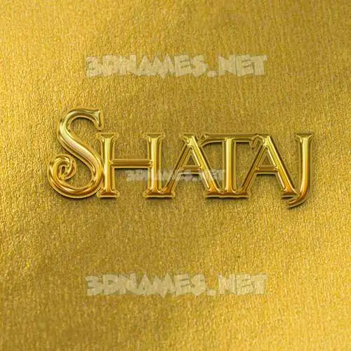 shataj in All Gold style - 3D name wallpaper