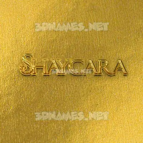 shaycara in All Gold style - 3D name wallpaper