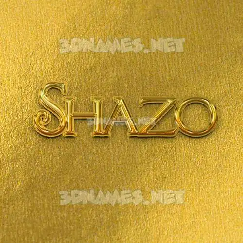 shazo in All Gold style - 3D name wallpaper