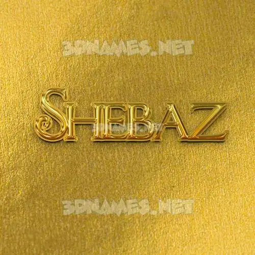 shebaz in All Gold style - 3D name wallpaper
