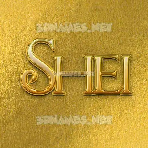 shei in All Gold style - 3D name wallpaper