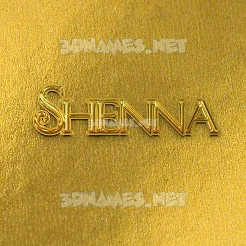 shenna in All Gold style - 3D name wallpaper