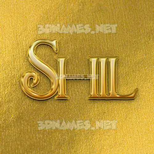 shil in All Gold style - 3D name wallpaper