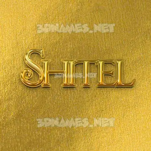 shitel in All Gold style - 3D name wallpaper