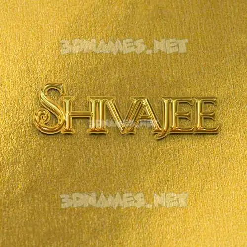 shivajee in All Gold style - 3D name wallpaper
