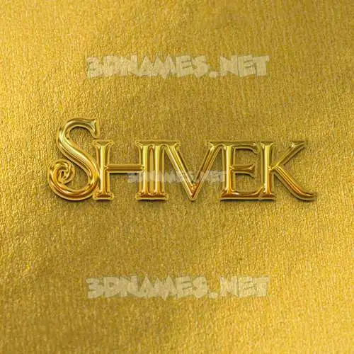 shivek in All Gold style - 3D name wallpaper
