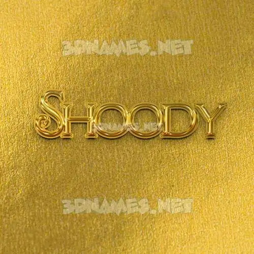 shoody in All Gold style - 3D name wallpaper