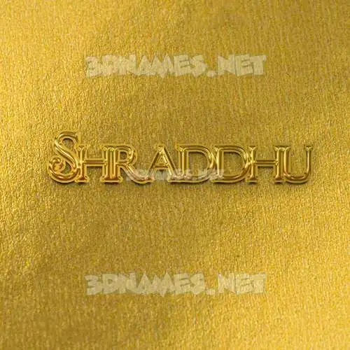 shraddhu in All Gold style - 3D name wallpaper