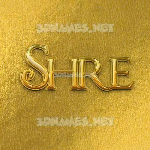 shre in All Gold style - 3D name wallpaper