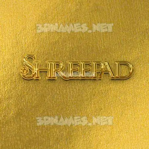 shreepad in All Gold style - 3D name wallpaper