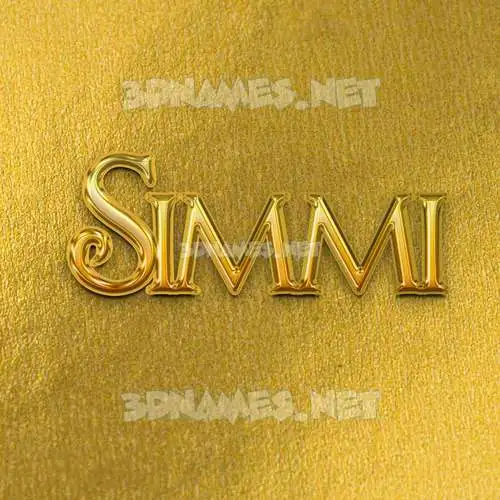 simmi in All Gold style - 3D name wallpaper