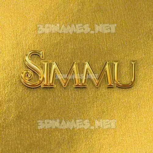 simmu in All Gold style - 3D name wallpaper