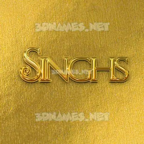singhs in All Gold style - 3D name wallpaper