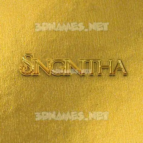 singinitha in All Gold style - 3D name wallpaper