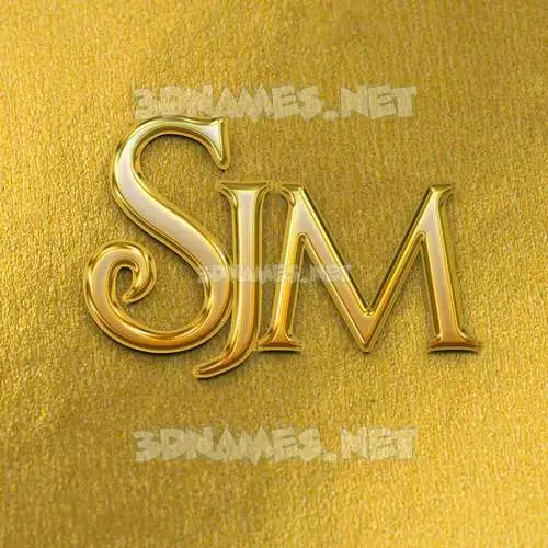 sjm in All Gold style - 3D name wallpaper