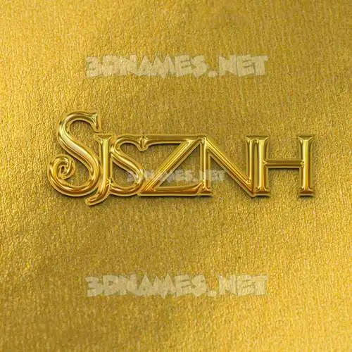 sjsznh in All Gold style - 3D name wallpaper