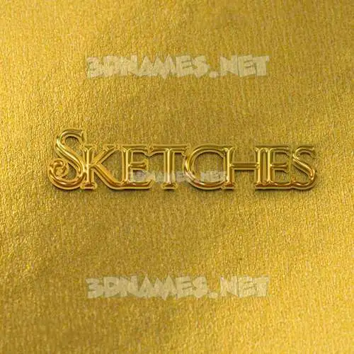 sketches in All Gold style - 3D name wallpaper