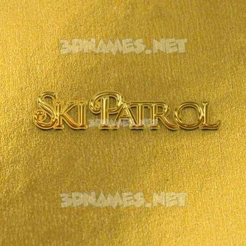 ski patrol in All Gold style - 3D name wallpaper