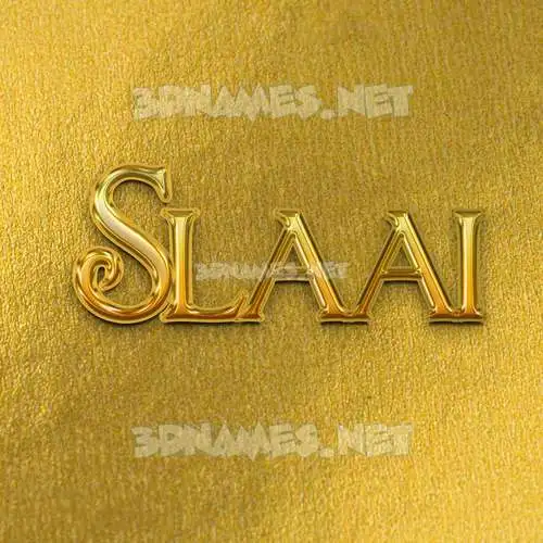 slaai in All Gold style - 3D name wallpaper