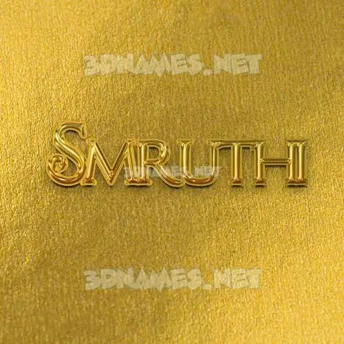 smruthi in All Gold style - 3D name wallpaper