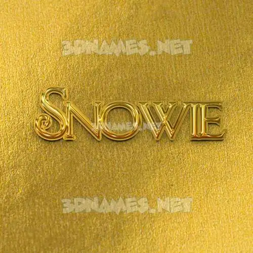snowie in All Gold style - 3D name wallpaper