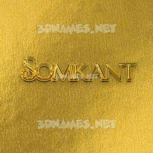 somkant in All Gold style - 3D name wallpaper