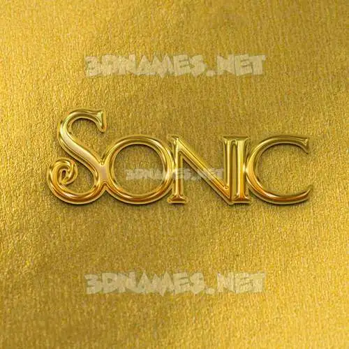sonic in All Gold style - 3D name wallpaper sonic in All Gold style - 3D name wallpaper