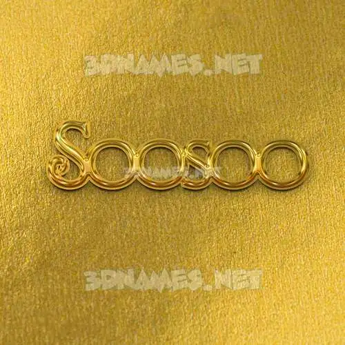 soosoo in All Gold style - 3D name wallpaper