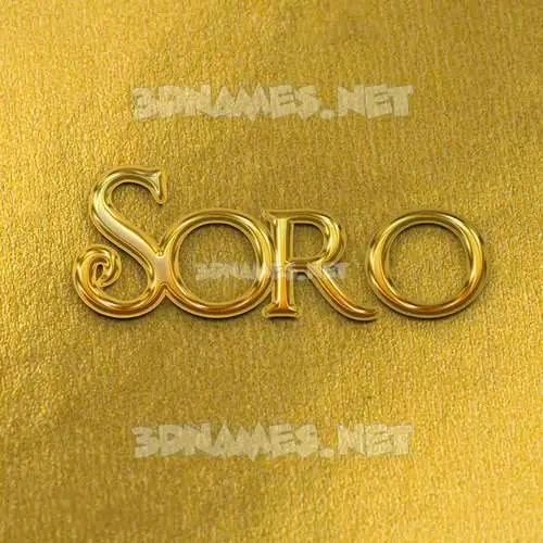 soro in All Gold style - 3D name wallpaper