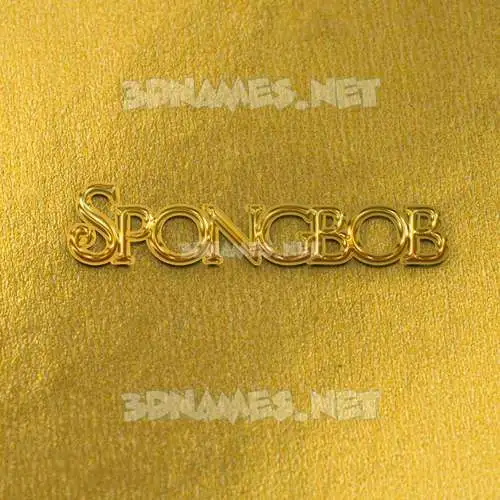 spongbob in All Gold style - 3D name wallpaper spongbob in All Gold style - 3D name wallpaper