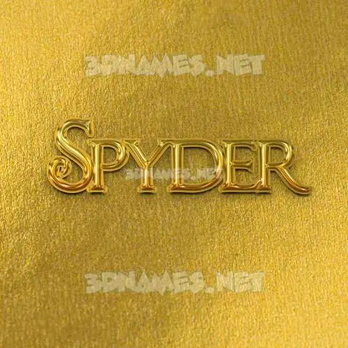spyder in All Gold style - 3D name wallpaper spyder in All Gold style - 3D name wallpaper