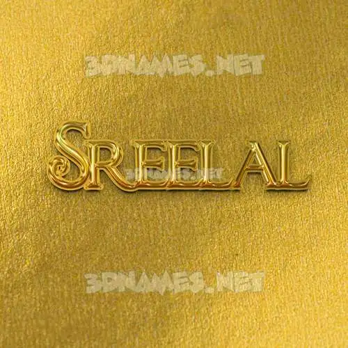 sreelal in All Gold style - 3D name wallpaper