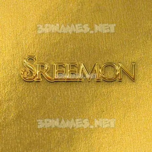 sreemon in All Gold style - 3D name wallpaper