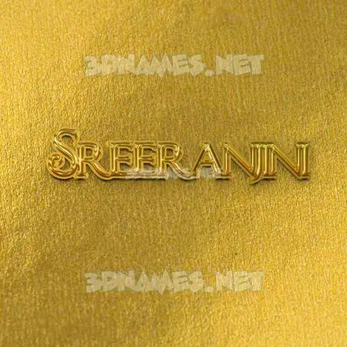 sreeranjini in All Gold style - 3D name wallpaper