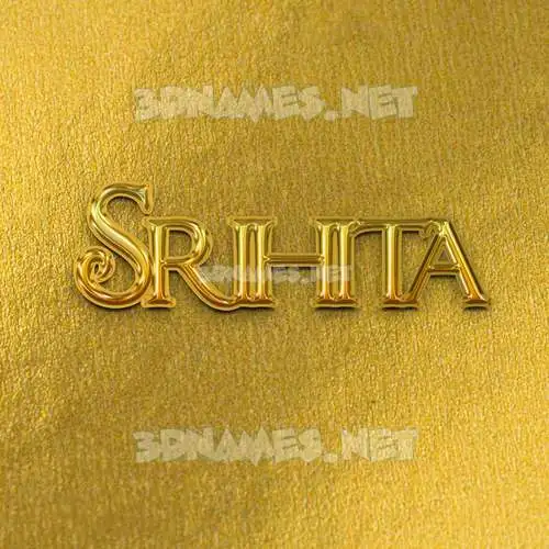 srihita in All Gold style - 3D name wallpaper