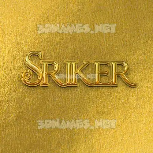 sriker in All Gold style - 3D name wallpaper