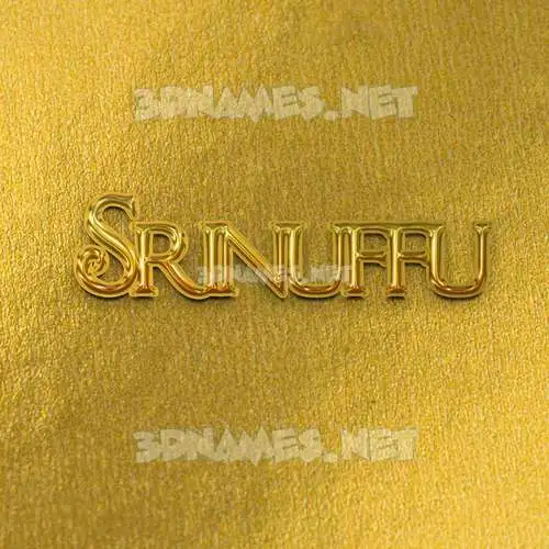 srinuffu in All Gold style - 3D name wallpaper