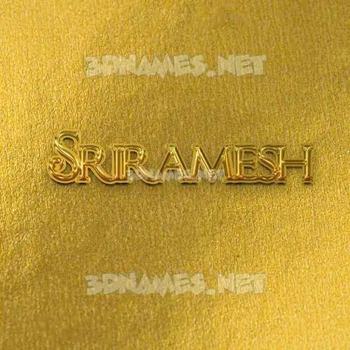 sriramesh in All Gold style - 3D name wallpaper