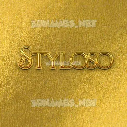 styloso in All Gold style - 3D name wallpaper