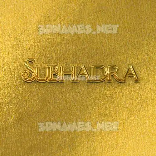 subhadra in All Gold style - 3D name wallpaper