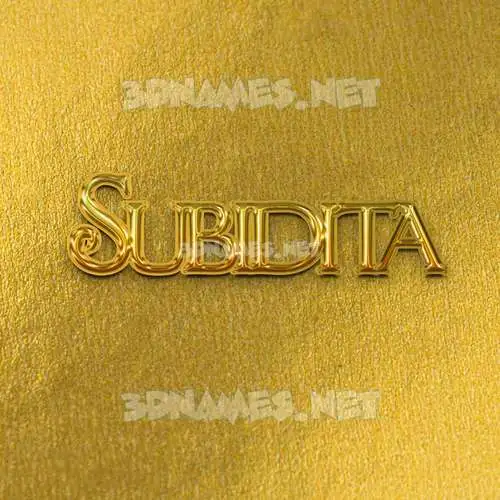 subidita in All Gold style - 3D name wallpaper