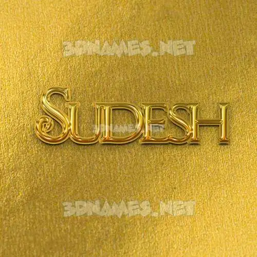 sudesh in All Gold style - 3D name wallpaper